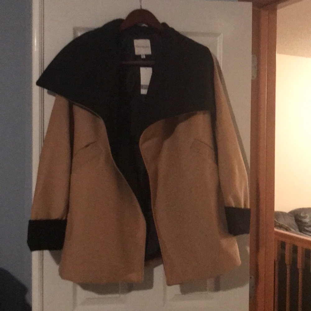 Tan and black jacket